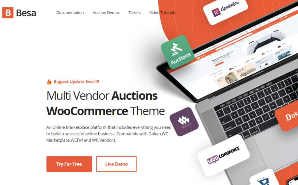 Besa (v2.2.20) Elementor Marketplace WooCommerce Teması
