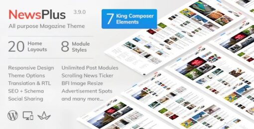 NewsPlus v4.2.0 News and Magazine WordPress Theme