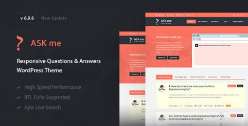 ask me (v6.9.7) responsive questions answers wordpress theme