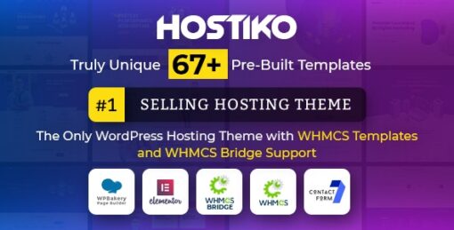 Hostiko (v. Feb 23, 2024 Latest ) WordPress WHMCS Hosting Theme