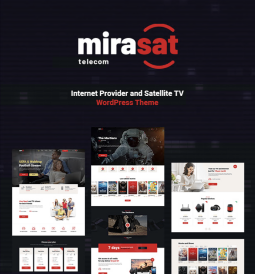 Mirasat (versiyon 24 Ocak 2024) İnternet Sağlayıcısı ve Uydu TV WordPress Teması