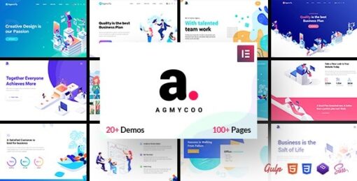 agmycoo v2.3 ısometric startup creative digital agency wordpress theme