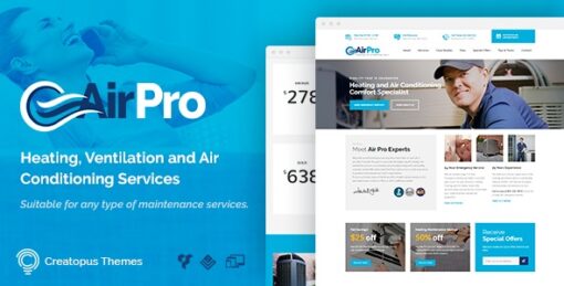 AirPro v2.6.16 Heating and Air conditioning WordPress Theme for Maintenance Services