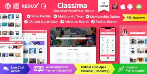 Classima (v2.5.2) Classified Ads WordPress Theme