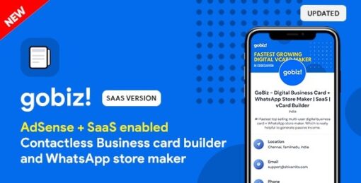 GoBiz - Digital Business Card + WhatsApp Store Maker |SaaS |Card Builder