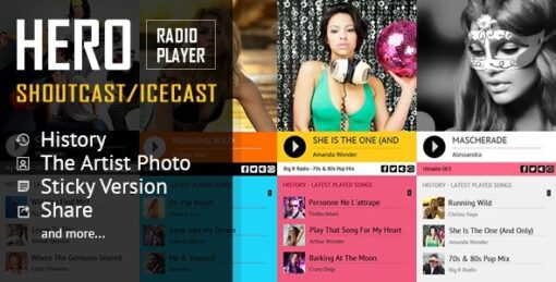 Hero - Shoutcast and Icecast Radio Player With History
