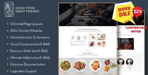 Ratatouille - Restaurant WordPress Theme