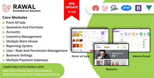 Rawal Android Ecommerce - Universal Store Full Mobile App with Laravel CMS
