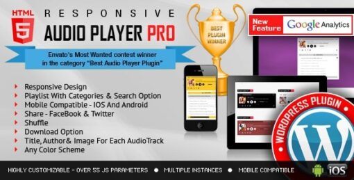 responsive html5 audio player pro (v3.5.7) wordpress pluginResponsive HTML5 Audio Player PRO (v3.5.7) WordPress Plugin