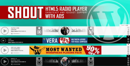 SHOUT v3.3 HTML5 Radio Player With Ads – ShoutCast and IceCast Support – WordPress Plugin