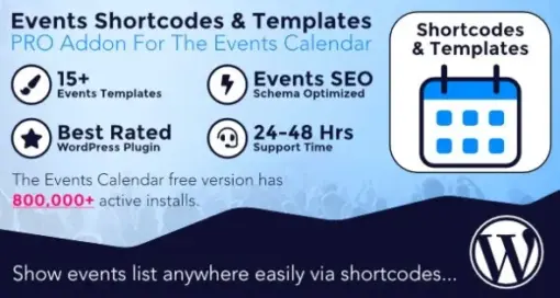 The Events Calendar Shortcode and Templates Pro