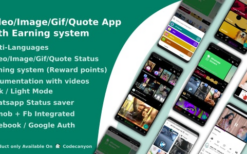 Video-Image-Gif-Quote App With Earning system (Reward points) 