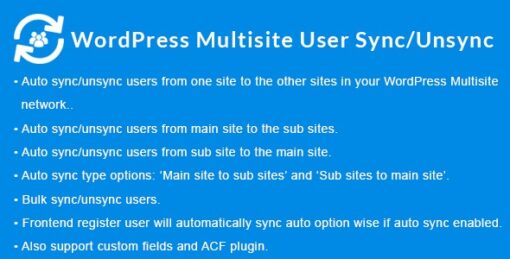 WordPress Multisite User Sync Unsync v2.1.8