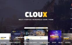 Cloux Game Gaming WordPress Theme Free Download