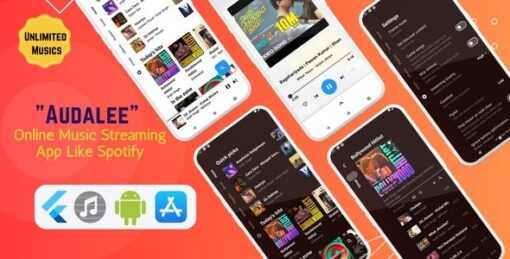 audalee v1.5 unlimited music streaming app flutter getx android ios