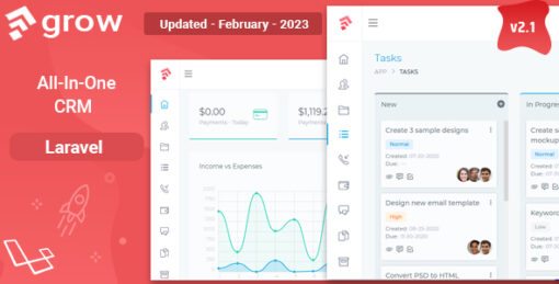 grow crm v2.5 laravel project management scriptGrow CRM v2.5 Laravel Project Management Script