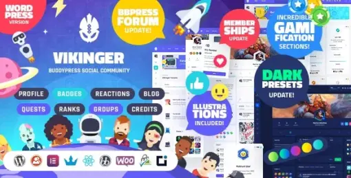 vikinger (v1.9.16) buddypress and gamipress social community
