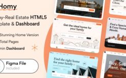 Homy v1.1 Real Estate HTML5 Template & Dashboard + Figma File