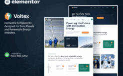 Voltex – Solar Panels & Renewable Energy Company Elementor Template Kit