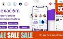 Hexacom v7.2 single vendor eCommerce App with Website, Admin Panel and Delivery boy app