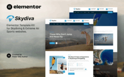Skydiva – Skydiving & Extreme Air Sports Elementor Template Kit