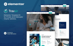 Travair – Private Jet & Helicopter Charter Elementor Template Kit