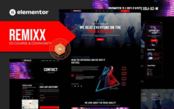 Remixx – Dj Course & Community Elementor Template Kit