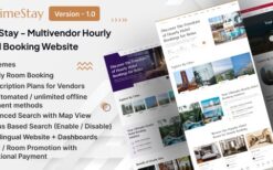 TimeStay v1.0 Multivendor Hourly Hotel Booking Laravel Website (SAAS)