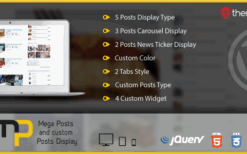 Mega Posts and Custom Posts Display v1.1 WP Plugin