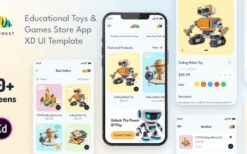 BrainNest v1.0 Educational Toys & Games Store App XD UI Template
