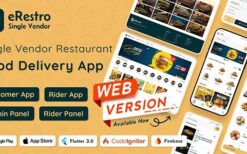 eRestro v1.0.7 Single Vendor Restaurant Flutter App | Food Ordering App with Admin Panel | Web Version