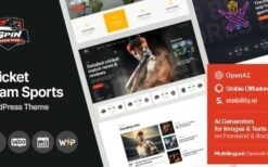Spin v1.8.0 Cricket Team Sports WordPress Theme + AI