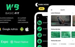 FitBasic (v3.0.0) Complete React Native Fitness App + Multi-Language + RTL Support