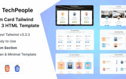 TechPeople (v1.0.0) Team Cards Tailwind CSS 3 HTML Template