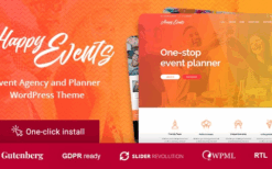 Happy Events (v1.2.4) Holiday Planner & Event Agency WordPress Theme