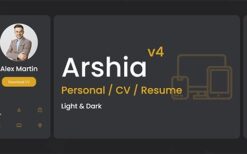 Arshia v4.0.0 Personal, portfolio, vCard and resume template