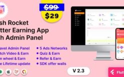 Cash Rocket (v6.3) Flutter Online Earning App with Admin Panel