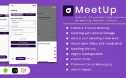MeetUp v2.6.0 Android, iOS and Web Video Conference App for Meeting, Webinar, Classes