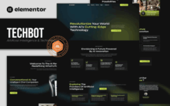 Techbot – Artificial Intelligence & Technology Services Elementor Template Kit