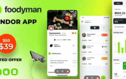 Foodyman Multi – Restaurant (and Grocery) Vendor App (iOS&Android) v2024-20