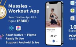 Workout Apps UI Kit | React Native | Figma (FREE) | Mussles v1.1