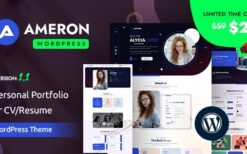 Ameron v1.0.0 Personal Portfolio or CV/Resume WordPress Theme