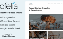 Ofelia (v2.1.1) Travel Personal WordPress Blog Theme