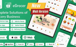 * eGrocer (v2.0.2) Online Multi Vendor Grocery Store, eCommerce Marketplace Flutter Full App with Admin Panel