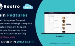 Restro SaaS v7.0 WhatsApp Online ordering system / Multiple Restaurants