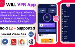 WILL VPN App (v9.0) VPN App With Admin Panel | Secure VPN & Fast VPN | Refer & Earn | Reward Lucky Wheel