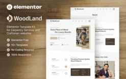 WoodLand – Carpenter & Craftsman Elementor Template Kit