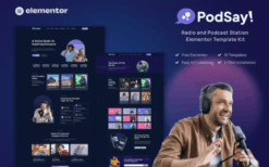 PodSay – Radio & Podcast Station Elementor Template Kit
