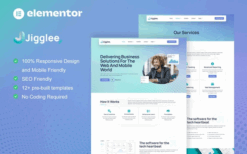 Jigglee – Tech Startup Business Elementor Template Kit [Active]