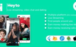Heyto v1.0 Live Streaming (iOS, Android and Web) Paid Video calls and Dating, Payouts with Admin Panel
